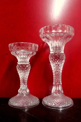 Buy Vintage Pair Of Candle Holder Candlestick Cut Glass From Paris • 39£