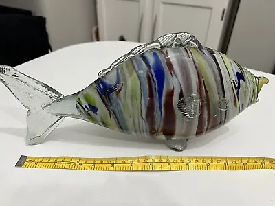 Buy Vintage Romanian /Murano End Of Day Glass Fish • 18£