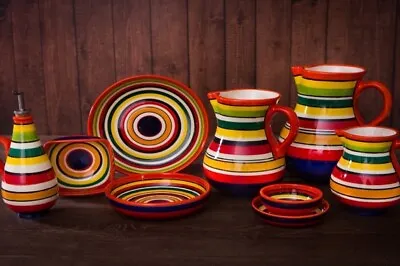 Buy Traditional Spanish Ceramic Rayas Serving Bowl - 23 Cm • 14£