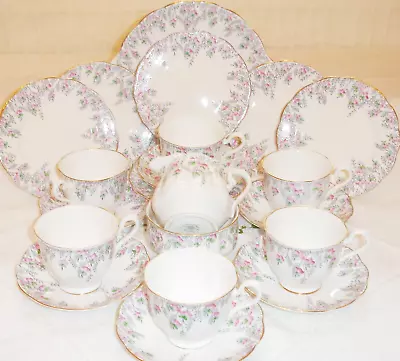 Buy Royal Albert 21 Piece Tea Set Service Vintage 1940s Pink Rosebuds Rosedrops VGC • 60£