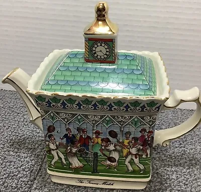 Buy Sadler Collection Ceramic Porcelain Charger Teapot VIntage,The Tennis Match 4509 • 46.31£