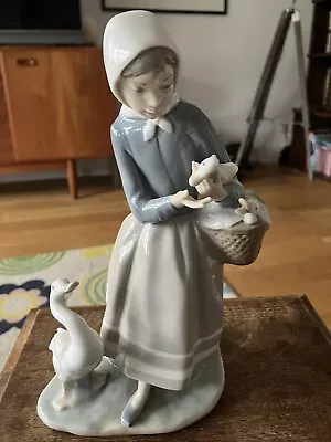 Buy Lladro Figurine Shepherdess With Ducks 4568 Woman Girl Geese • 75£