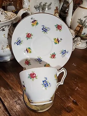Buy Crown Staffordshire Fine Bone China Cup And Saucer England • 11.33£