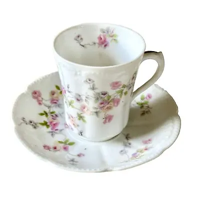Buy Antique LIMOGES Basset Austria Floral & Gold CHOCOLATE CUP & SAUCER Hand Painted • 22.84£