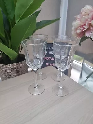 Buy 4 X Vintage French Luminarc Octime Octagonal Clear Wine Glasses - 6.5  • 12£