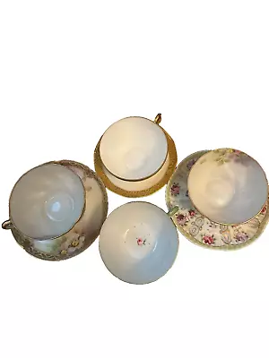 Buy Set Of (4) Tea Cups (2) Nippon,(1) Royal Bavarian Gold Trim, (1) Unmarked • 11.51£