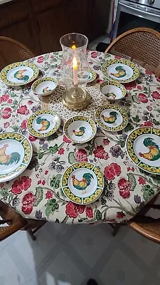 Buy Set Of 11 Set Totally Today Dinnerware Yellow Rooster Dinner Salad Plates Bowls  • 48.25£