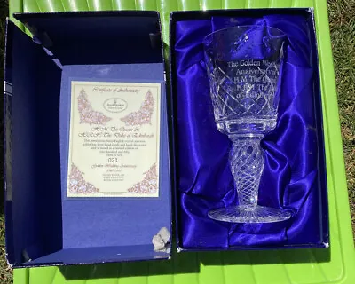 Buy Royal Doulton Finest Crystal Glass - Golden Wedding Anniversary 1947-1997 • 29.99£