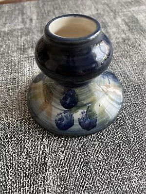 Buy CANDLE HOLDER.    Attractive Jersey Pottery Blue Flower Ceramic Candle Holder • 2.95£