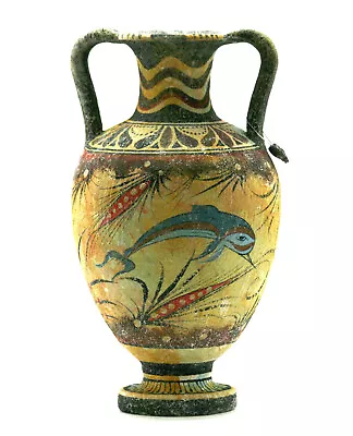 Buy Minoan Vase Pottery Painting Dolphin Ancient Greek Crete Ceramic Knossos • 56.71£