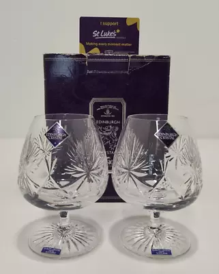 Buy Edinburgh Crystal Classical Collection Star Of Edinburgh 2 Large Brandy Glasses • 24.99£
