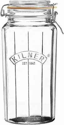 Buy Kilner Vintage Facetted Glass Cliptop Storage Jar Home Kitchen Food Container • 10.36£