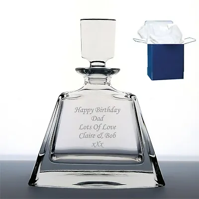 Buy Personalised Engraved 24% Lead Crystal Whisky Glass Decanter, Engraved Gifts • 39.99£
