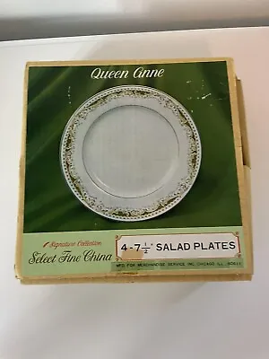 Buy Rare Signature Collection Fine China Discontinued Queen Anne Salad 4plates New • 37.89£