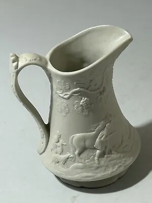 Buy Vintage White Portmierion Parian Jug Small Fox Hunting Design Hounds Horses #LH • 6.31£