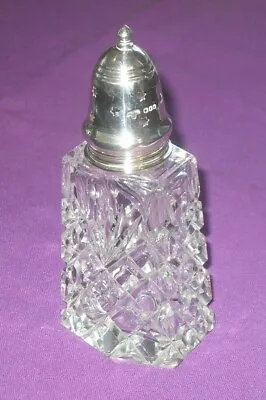 Buy Vintage 1967 Gorgeous Cut Glass Crystal And Sterling Silver Sugar Shaker Antique • 69.99£