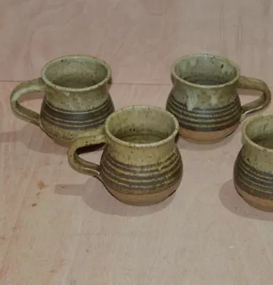 Buy Griggs Forge Pottery Mugs SET OF 4 Studio Pottery Brown Marked Hayle Cornwall • 19.50£
