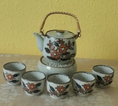 Buy Vintage 1978 Japanese Pottery Stoneware Teapot Tea Light Stand And Tea Cups • 15£