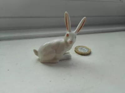 Buy Hare - Pottery -  Beautiful Detail White Hare/rabbit Miniature -crouching Pose • 4.70£