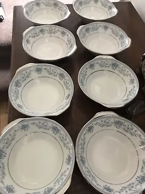 Buy 8 X Noritake  Blue Hill Fine China Cereal Soup Bowl Twin Handled. Excellent • 34.99£