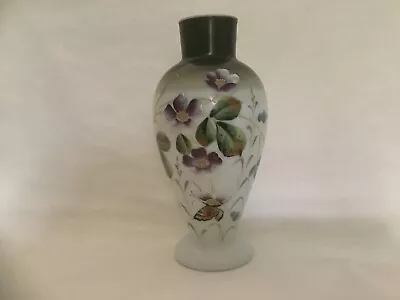 Buy Victorian Milk Glass Hand Painted Vase • 59.99£
