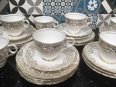 Buy Vintage Royal Stafford Bone China White/gold Cups, Saucers, Side Plates, 31 Pc • 19.99£