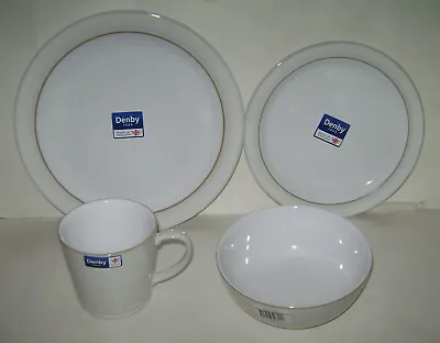 Buy Nwt 4 Piece Place Setting Set Denby Natural Canvas Dinnerware Pottery Stoneware • 143.85£