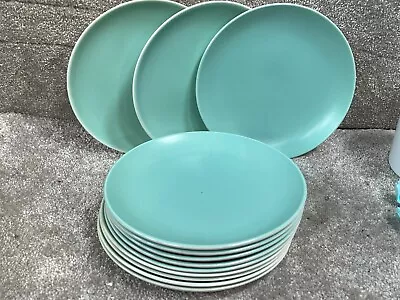 Buy Vintage Set Of 12 Poole Pottery Twintone Dove Grey & Sky Blue Plates Seagull 7  • 29.99£