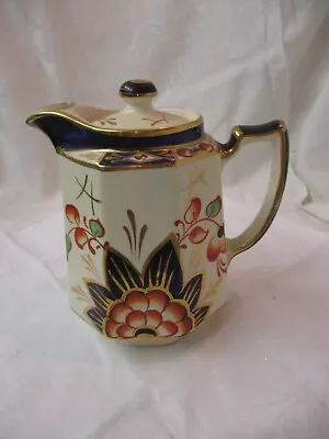 Buy Antique England Burslem H. J. Wood Pottery Coffee Pot Rust & Blue Derby Style • 113.40£
