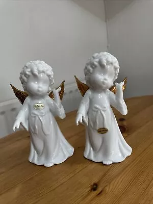Buy Old Tupton Ware Pair Of Angels/Cherubs White & Gold Hand Painted • 22£