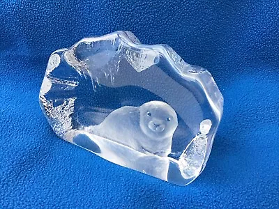Buy Mats Jonasson Seal Pup Crystal Heavy Glass Paperweight Ornament 11.5cm Sweden • 9.49£