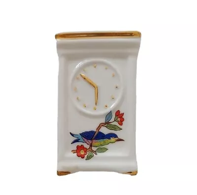 Buy Aynsley Miniature Porcelain Mantle Carriage Clock Birds & Flowers • 14.50£