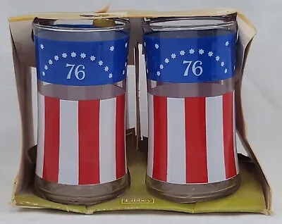 Buy 1970s Libbey Bicentennial 76 Flag Glass Tumblers Set/4 Mint NOS Vtg Patriot  • 18.44£