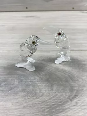 Buy Swarovski Crystal Toucan Bird W/ Frosted Beak And Kingfisher Great Pair • 50£
