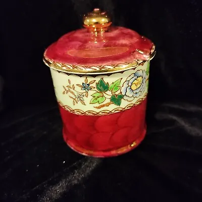 Buy Rare Maling  1950’s  Lustre Peony Rose Preserve Jam Honey Pot Jar  • 19.99£