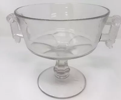 Buy Vintage Pressed Clear Glass Pedestal Compote Bowl Look 7” X 7” FLAWS • 7.63£