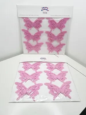 Buy Laura Ashley Kids 2 X Packs Of 6 Felt Butterly Pink Wall Stickers Nursery Craft • 8.99£