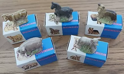 Buy Collection 5 X Blue Boxed George Wade 'Whimmsies' Porcelain Farmyard Animals • 7£