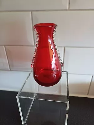 Buy Whitefriars Classic Ruby Red Glass Pip Vase, Bud Vase , EUC,  6  • 12.99£