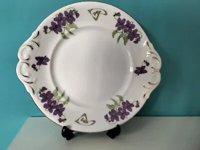 Buy Shelley Late Foley Vintage China Eared Cake Plate With Purple Floral Design • 10£