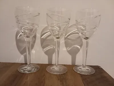Buy Set Of 3 Jasper Conran Stuart & Waterford Crystal Large Wine Hock Glasses • 99£