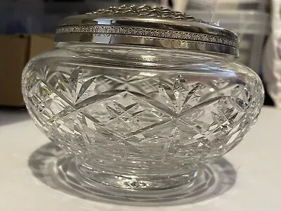 Buy Vintage Cut Glass Vase Bowl With Grate Lid For Flower Arranging  • 20£