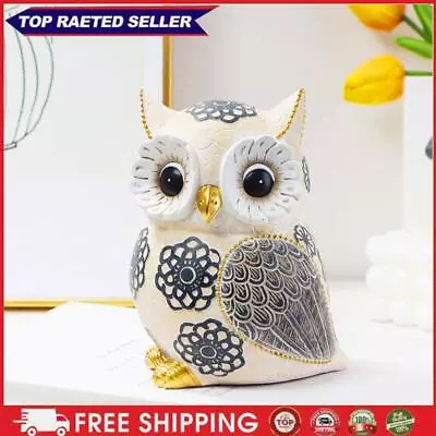 Buy Resin Owl Animal Statue Art Crafts Cute Miniatures Owl Figurines For Living Room • 10.80£