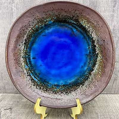 Buy Unknown American Art Pottery: Brown + Blue Drip Glaze 8.75  X 3.75  Bowl / Dish • 23.58£
