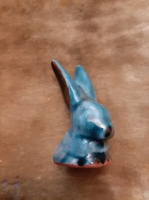 Buy Small Bunny Rabbit Hare Ornament Green Glazed Pottery Terracotta O66 • 2.99£