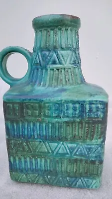 Buy Vintage BAY Keramik West Germany Handled Vase Pitcher Jug Turquoise Green   • 13.50£