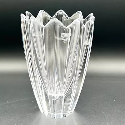 Buy Scandinavian Orrefors Signed Lead Crystal 6” Fleur Tulip Vase With 10 Point Star • 28.82£