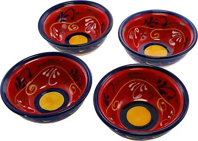 Buy Set Of 4 Tapas Bowls / Dishes 11 Cm X 5.5 Cm Spanish Handmade Ceramic Pottery  • 24.99£