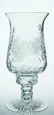 Buy STUART FLEUR Collection 2 Pce. Lead Crystal Cut Glass Hurricane Candle Lamp 23cm • 30£