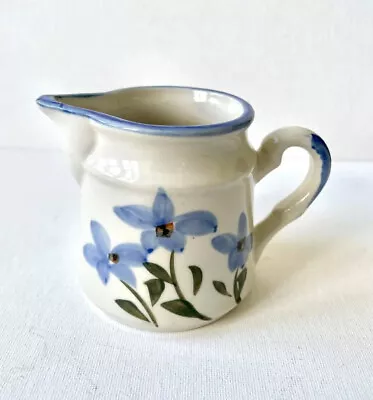 Buy Studio Pottery Milk Jug, Hand Painted Floral Design In Blue, Green, Yellow • 7.95£